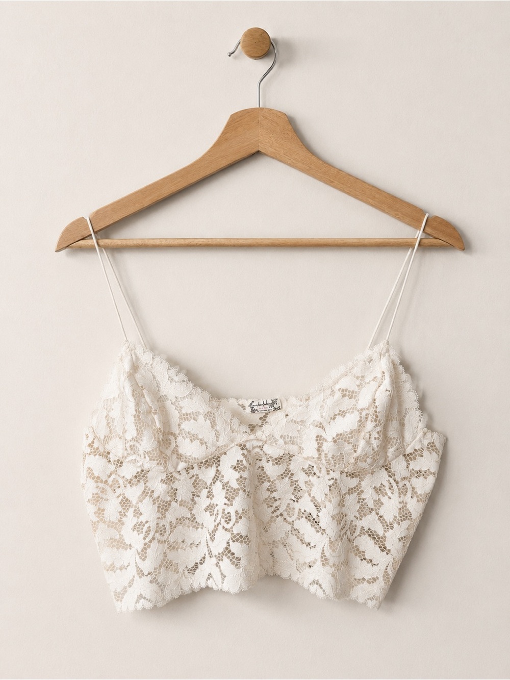 Intimately Free People Ivory Lace Brami Bralette Cami Size Large - Picture 4 of 12